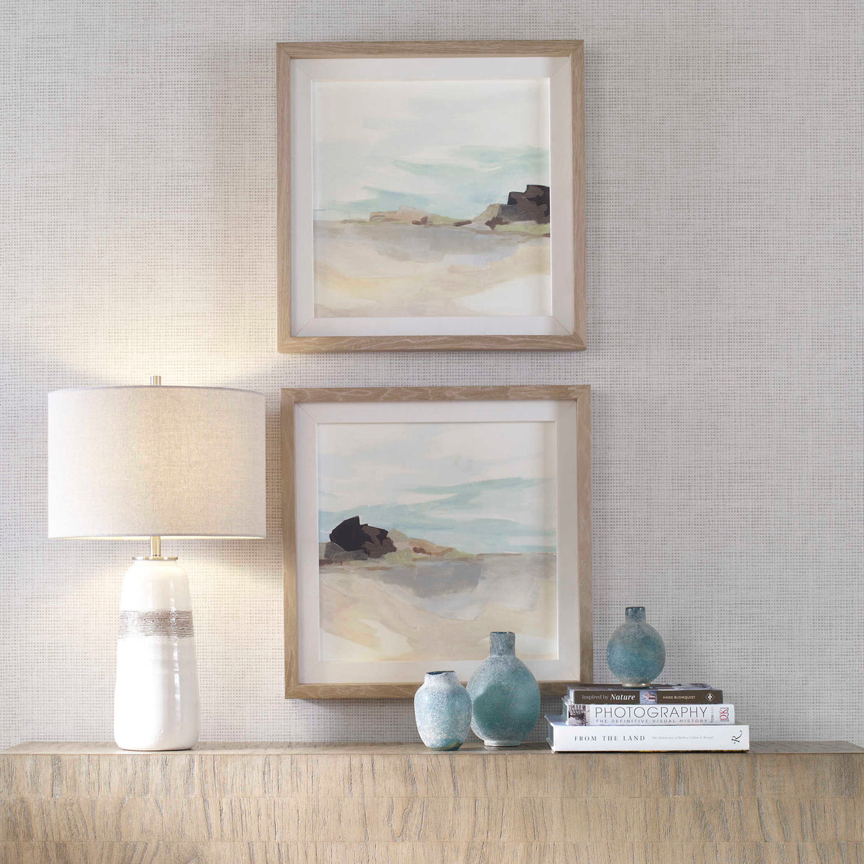 Glacial Coast - Framed Prints, Set Of 2 - Light Brown