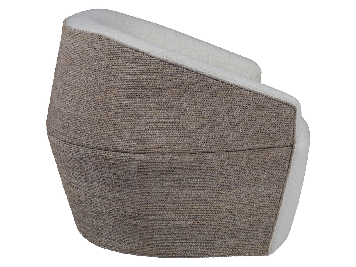 Artistica Upholstery - Natalie Woven Swivel Chair - White / Dark Brown