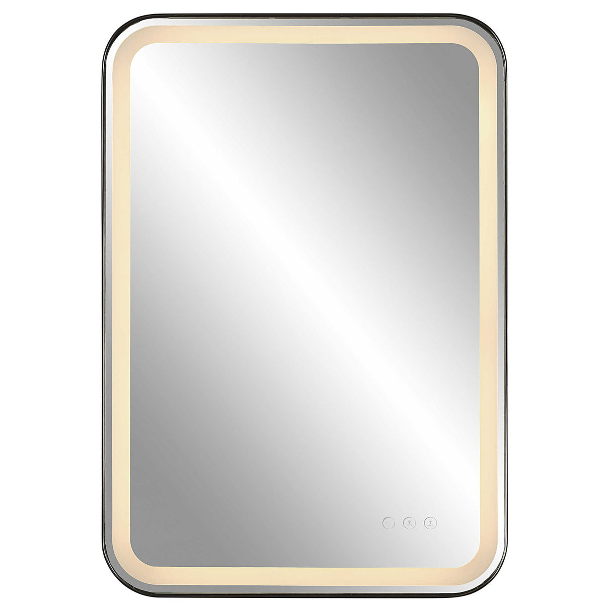 Crofton - Vanity Mirror - Black & Pearl Silver