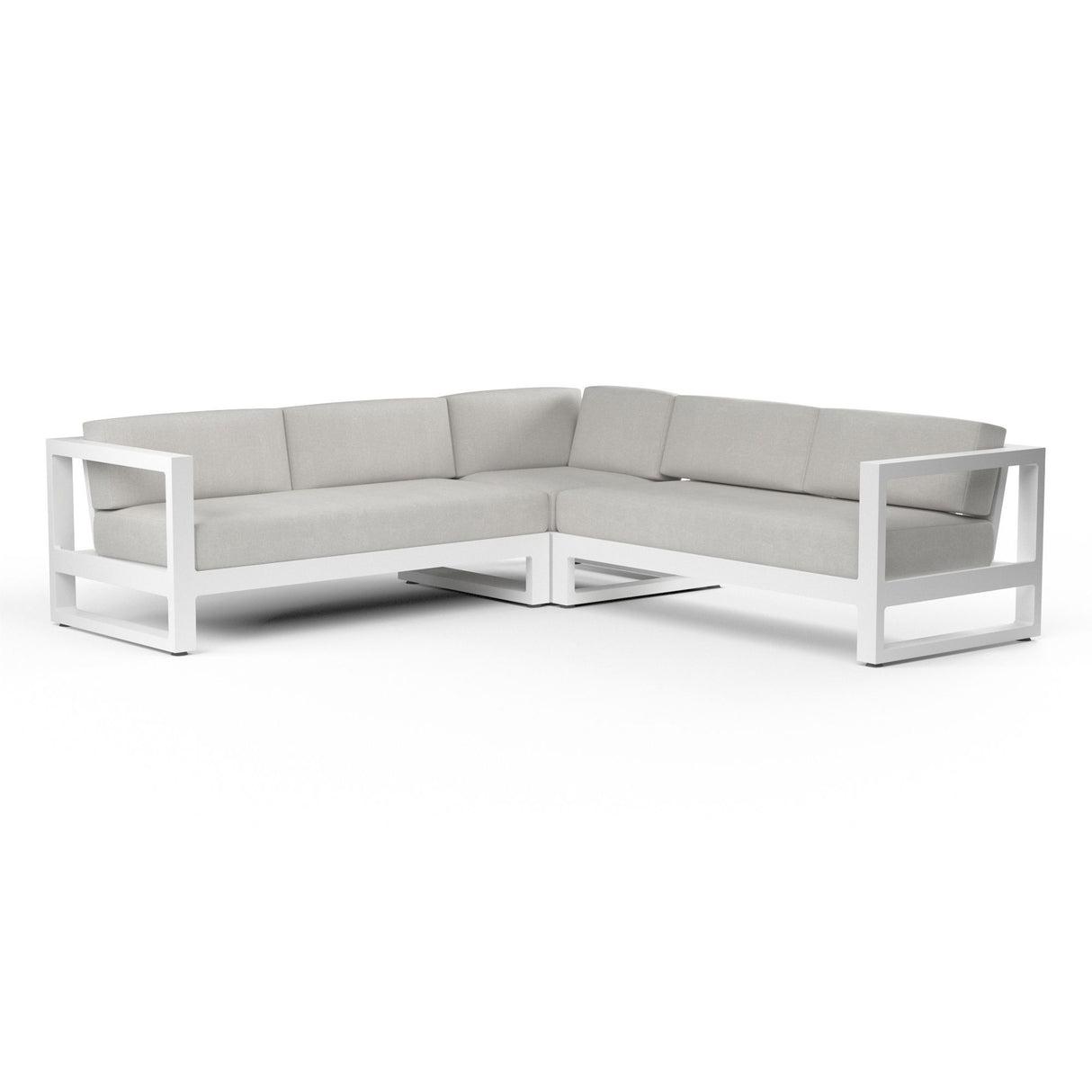 Newport - Sectional, No Welt - Cast Silver / White