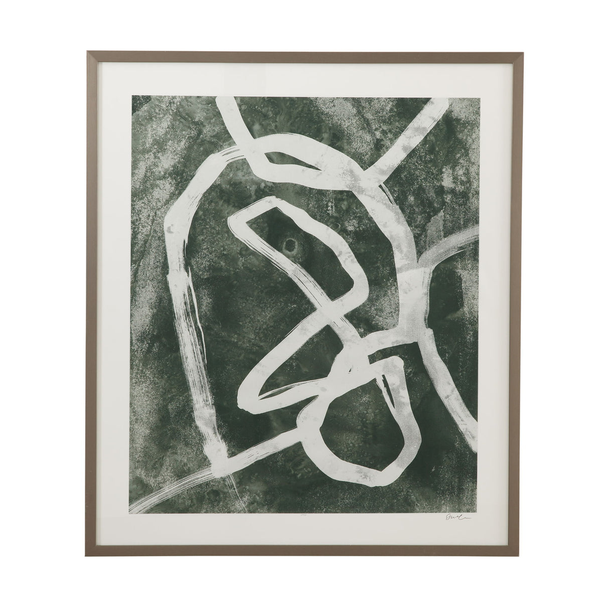 Chalk Line II Framed Print - Green / White