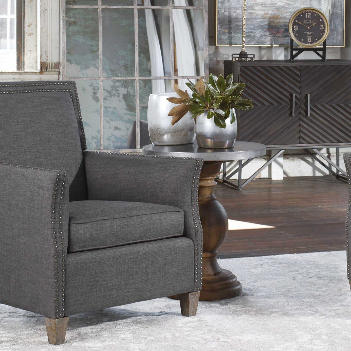 Blythe - Wooden Sidetable - Gray, Dark