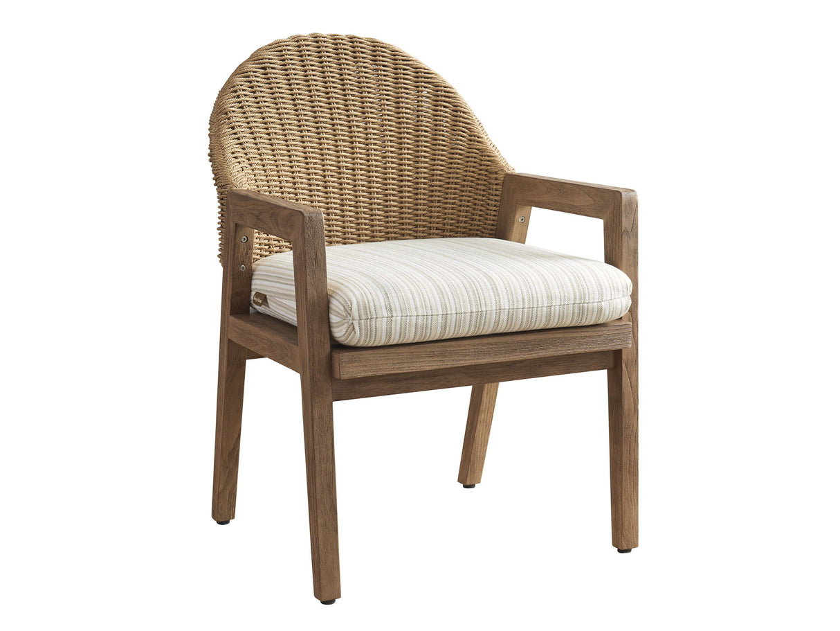 Isle Of Palms - Arm Dining Chair - Dark Brown / White