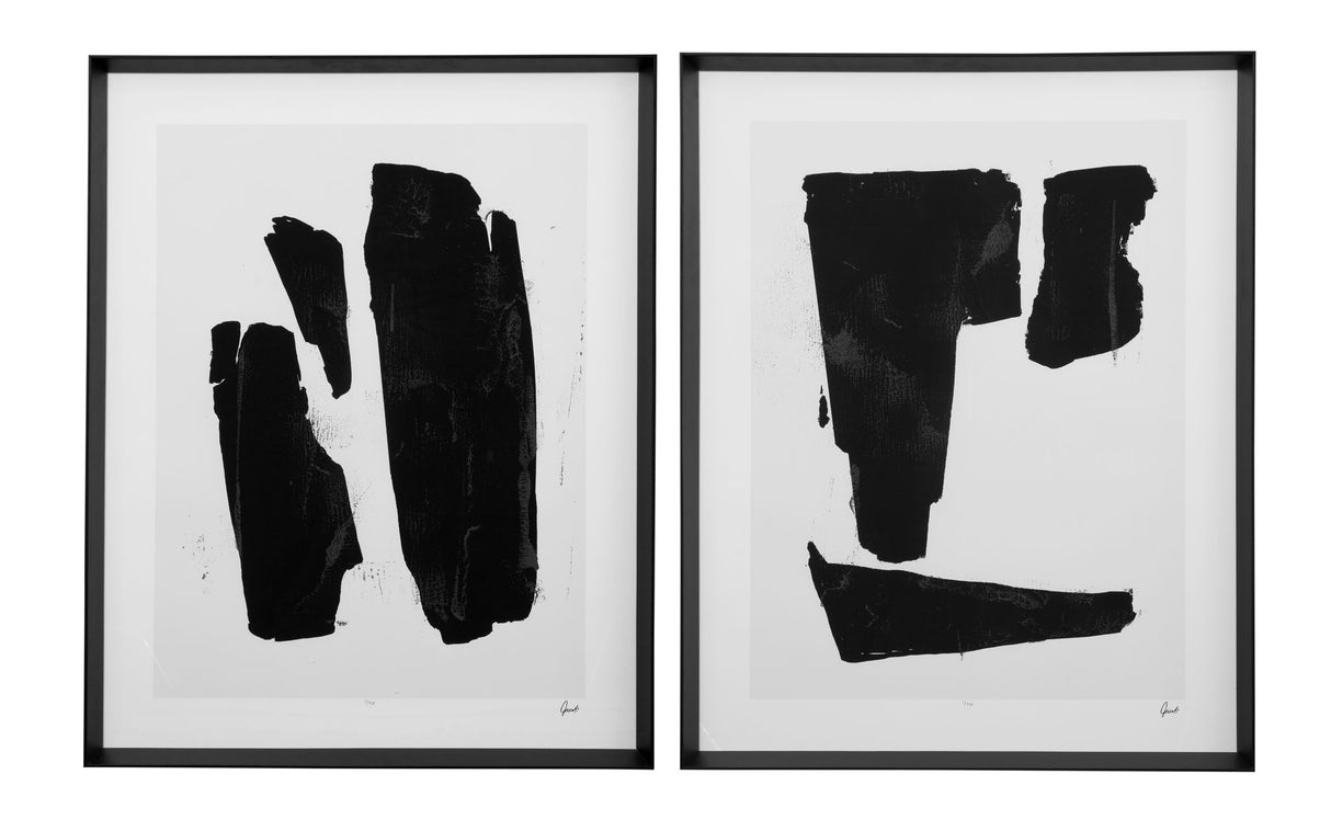 Triple Block Print II Framed Art - Black