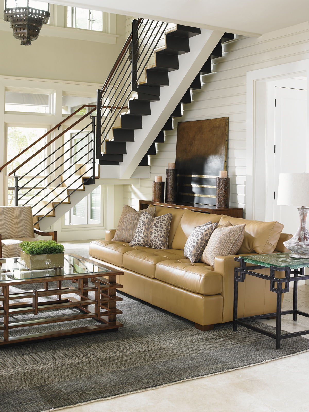 Island Fusion - Hermes Reef Glass Top Table