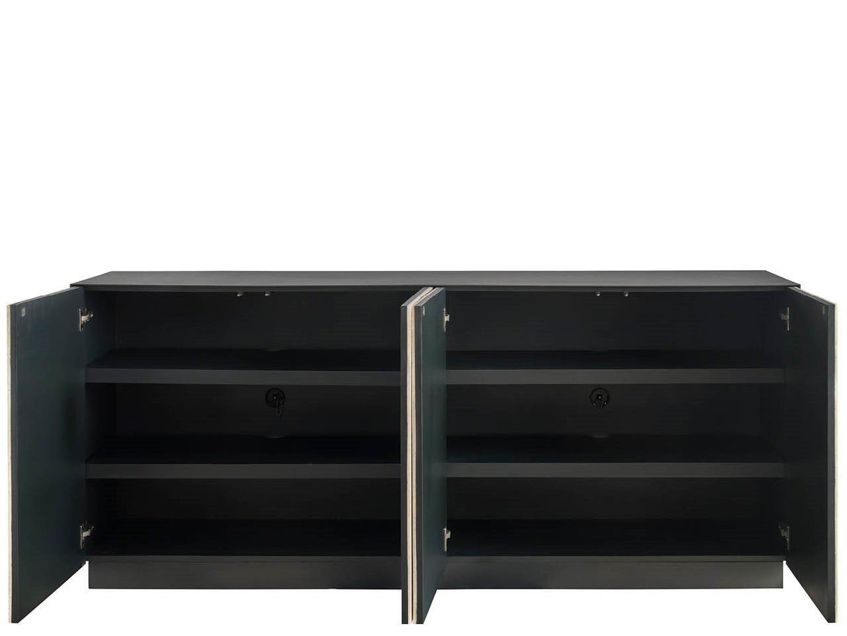 Modern - Stone Credenza - Black / Beige
