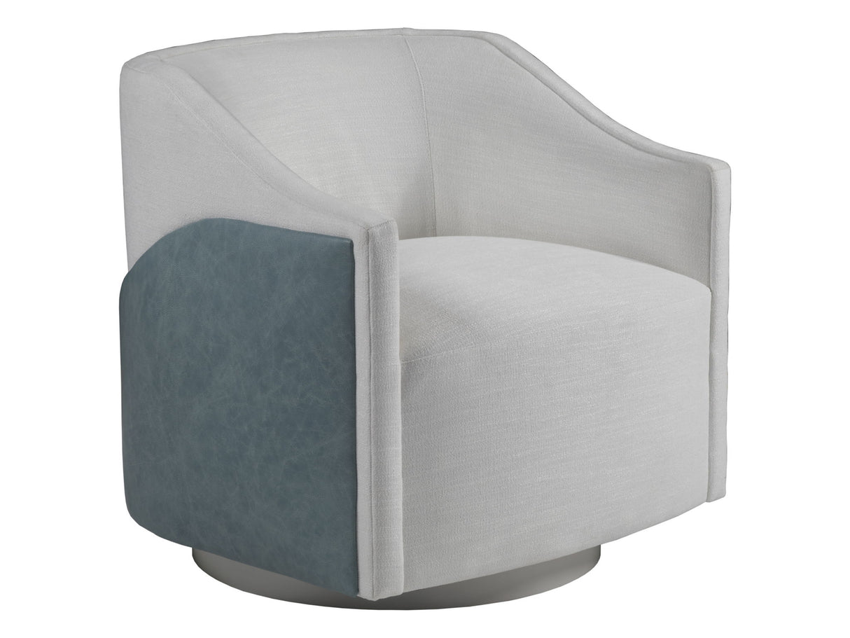 Artistica Upholstery - Raquel Swivel Chair - White / Blue
