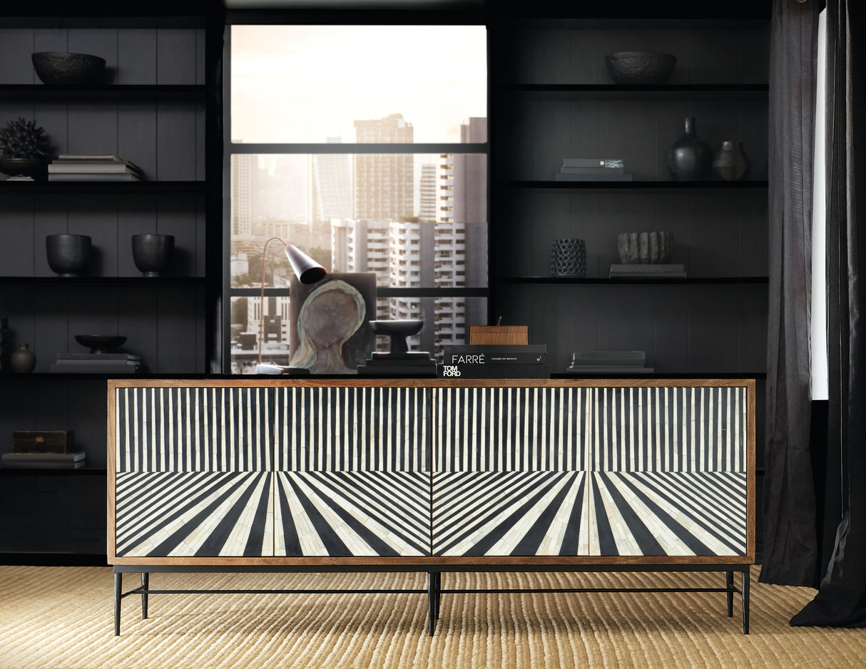 Commerce And Market - Linear Perspective Credenza - Light Brown