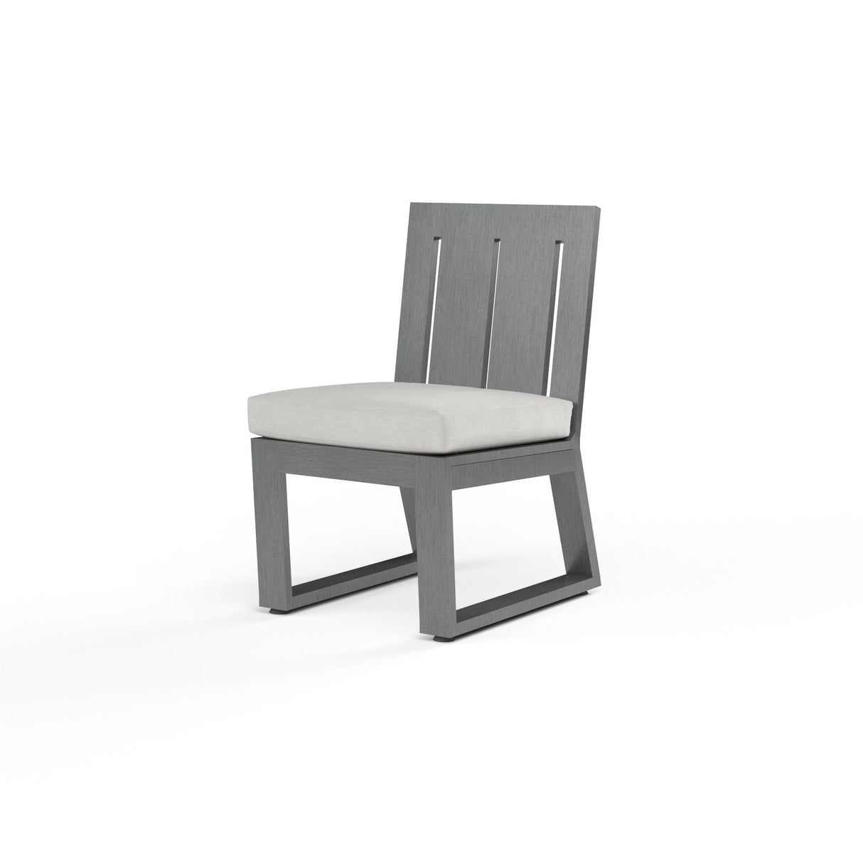 Redondo - Armless Dining Chair, No Welt - Cast Silver / Dark Gray