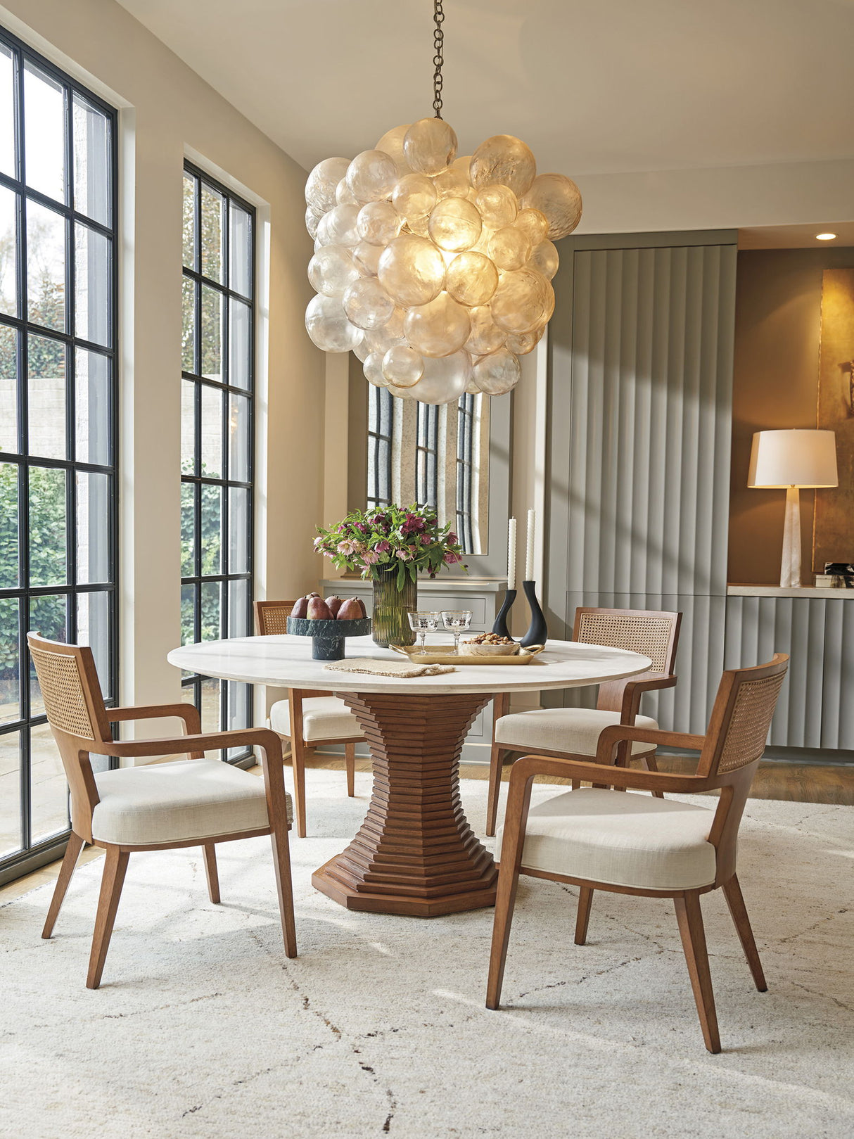 La Costa - Cabrillo Round Dining Table - Dark Brown / White