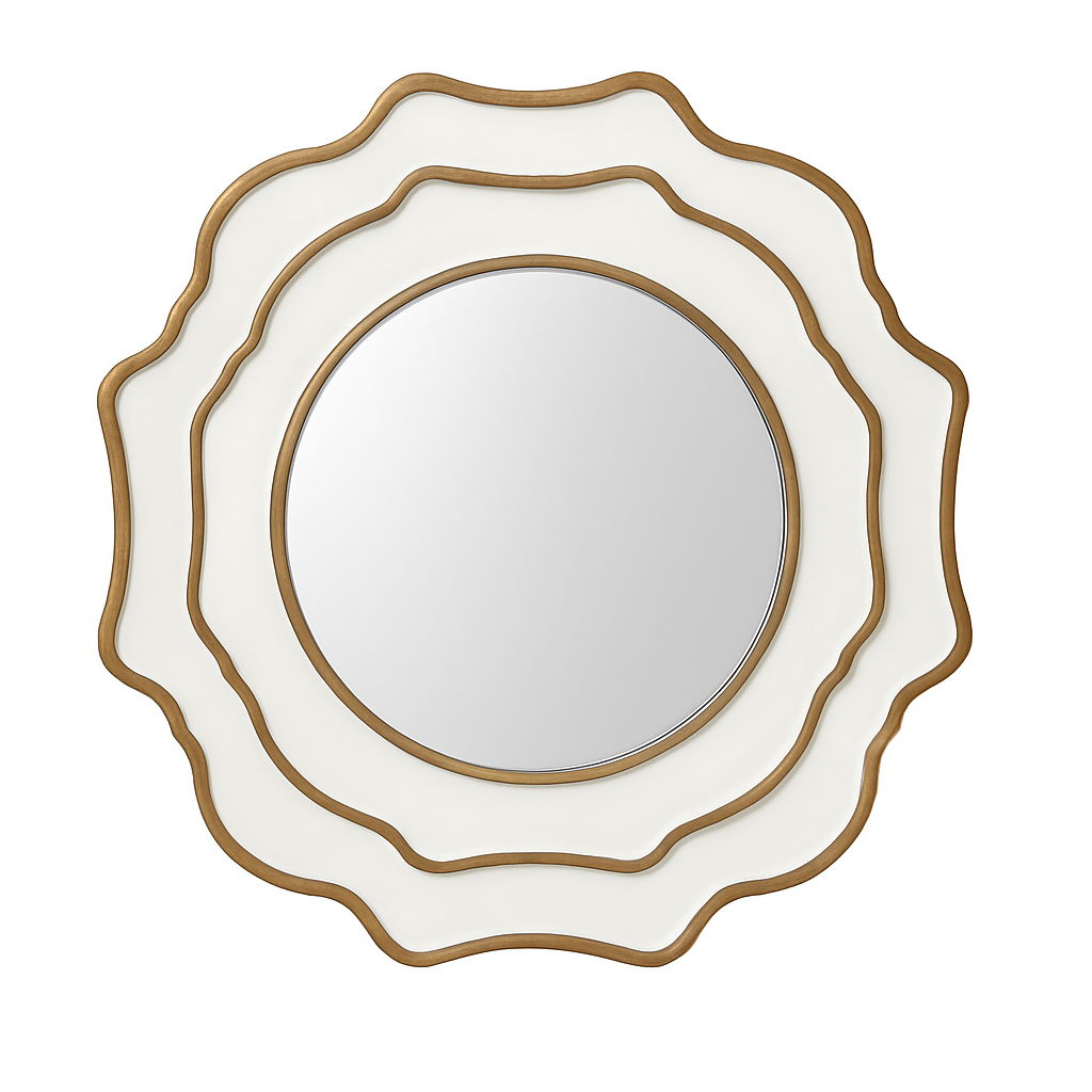 Wall Mirror - Beige / Gold