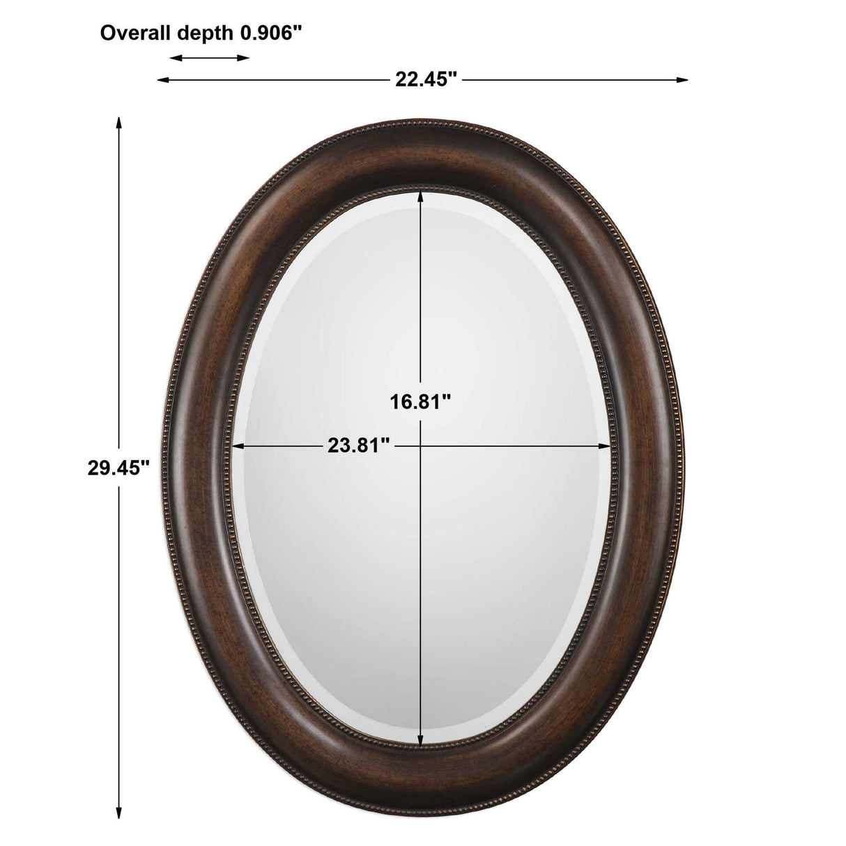 Mirror With Antique Gold Undertones - Dark Bronze