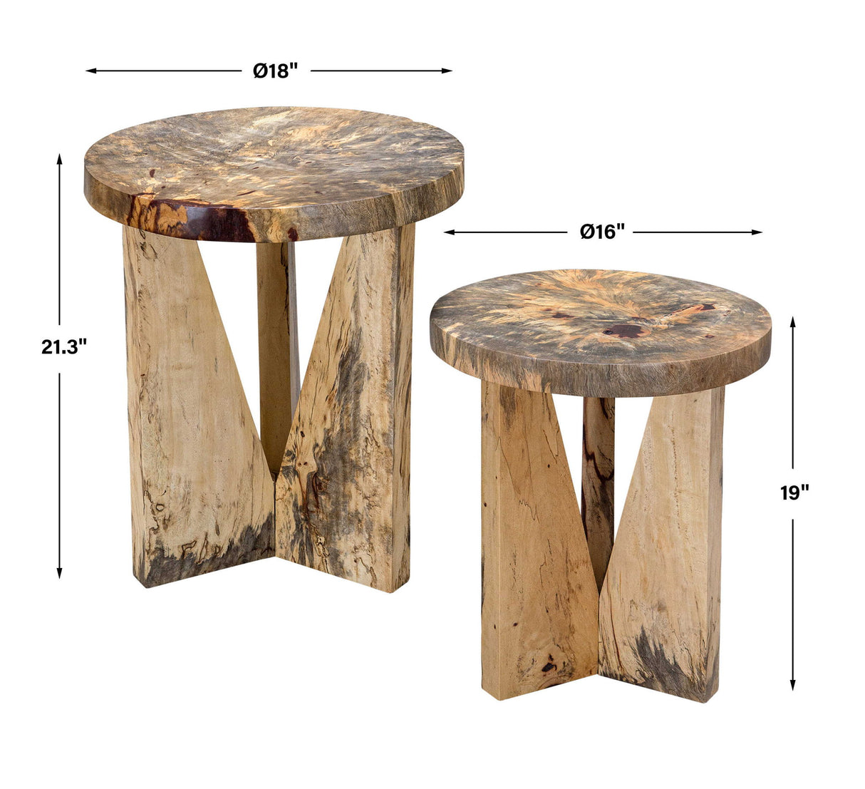 Nadette - Natural Nesting Tables, Set Of 2 - Light Brown