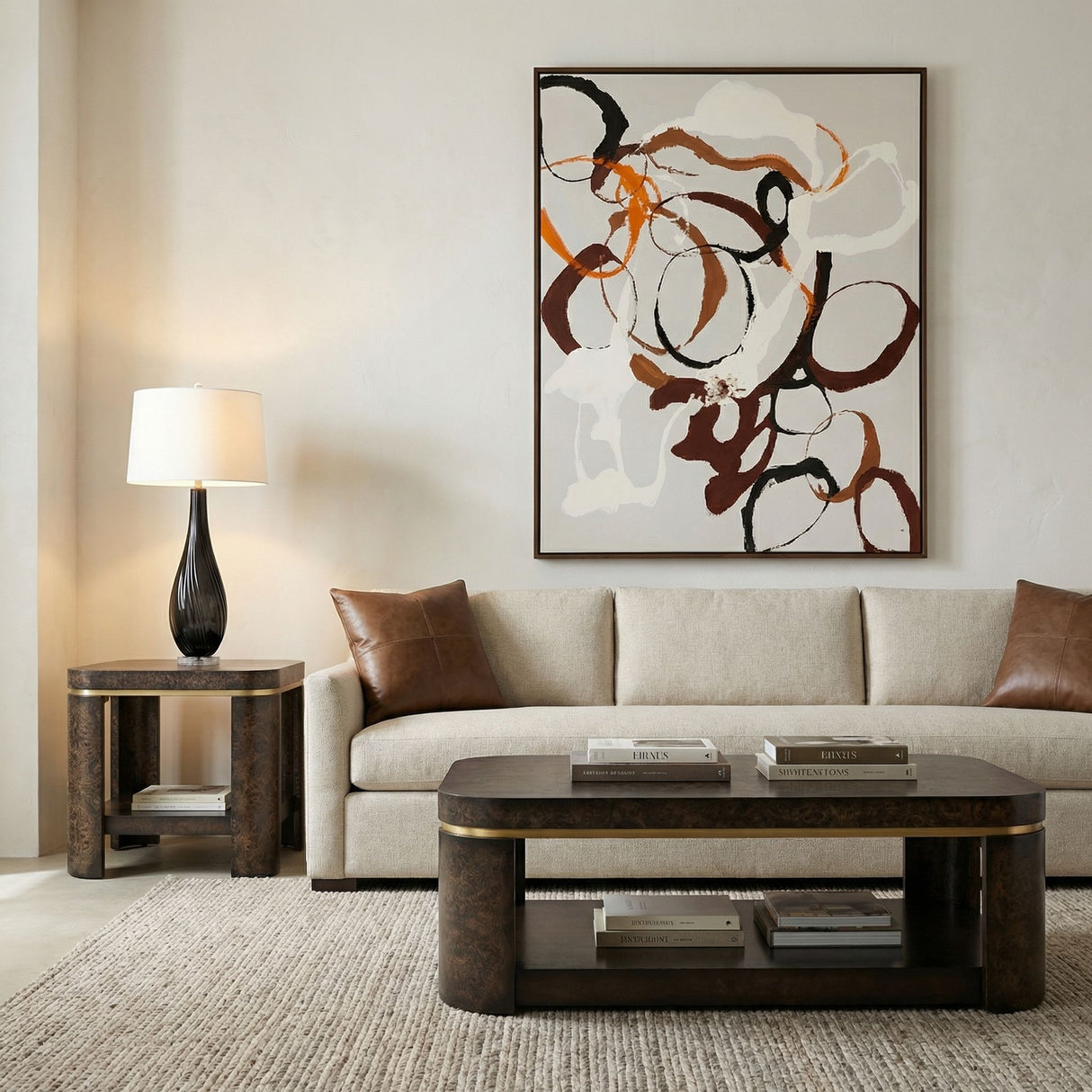 Glass Table Lamp - Black