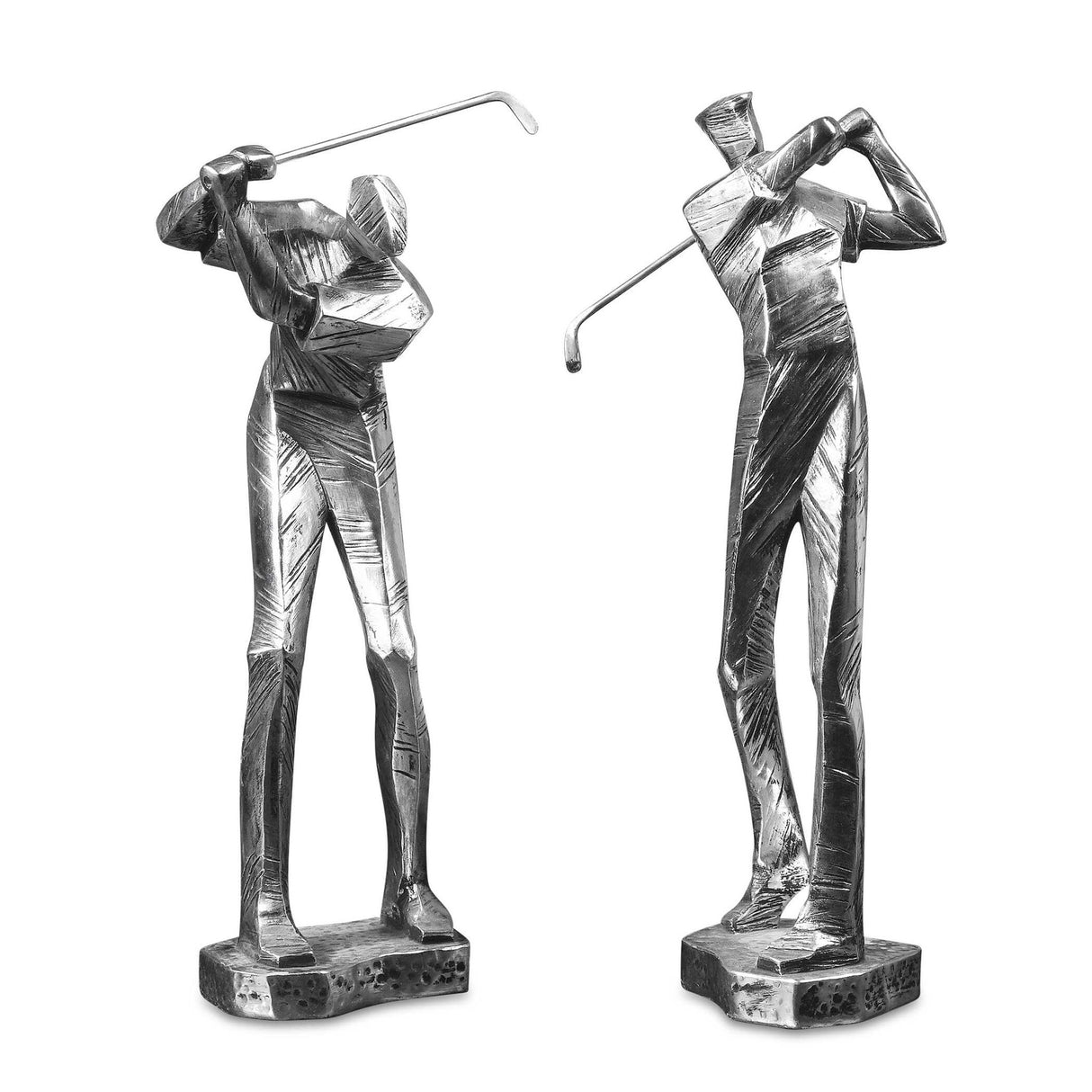Practice Shot - Metallic Statues, Set Of 2 - Pearl Silver