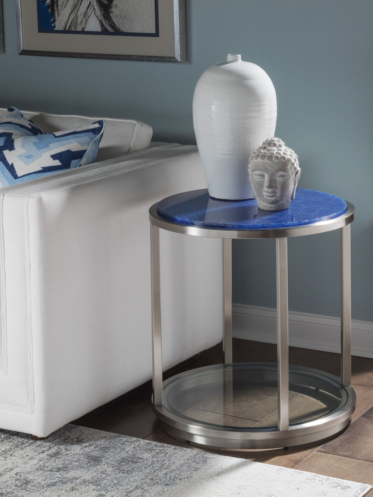 Signature Designs - Ultramarine Round End Table - Blue