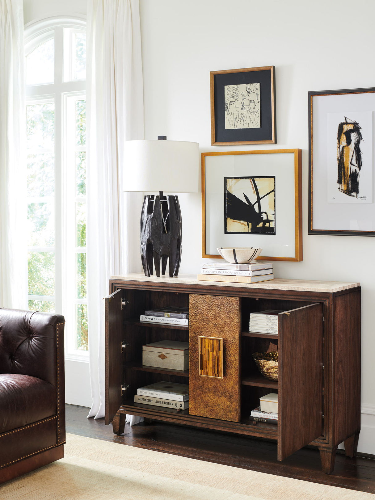 Silverado - Santa Clara Hall Chest With Stone Top - Dark Brown