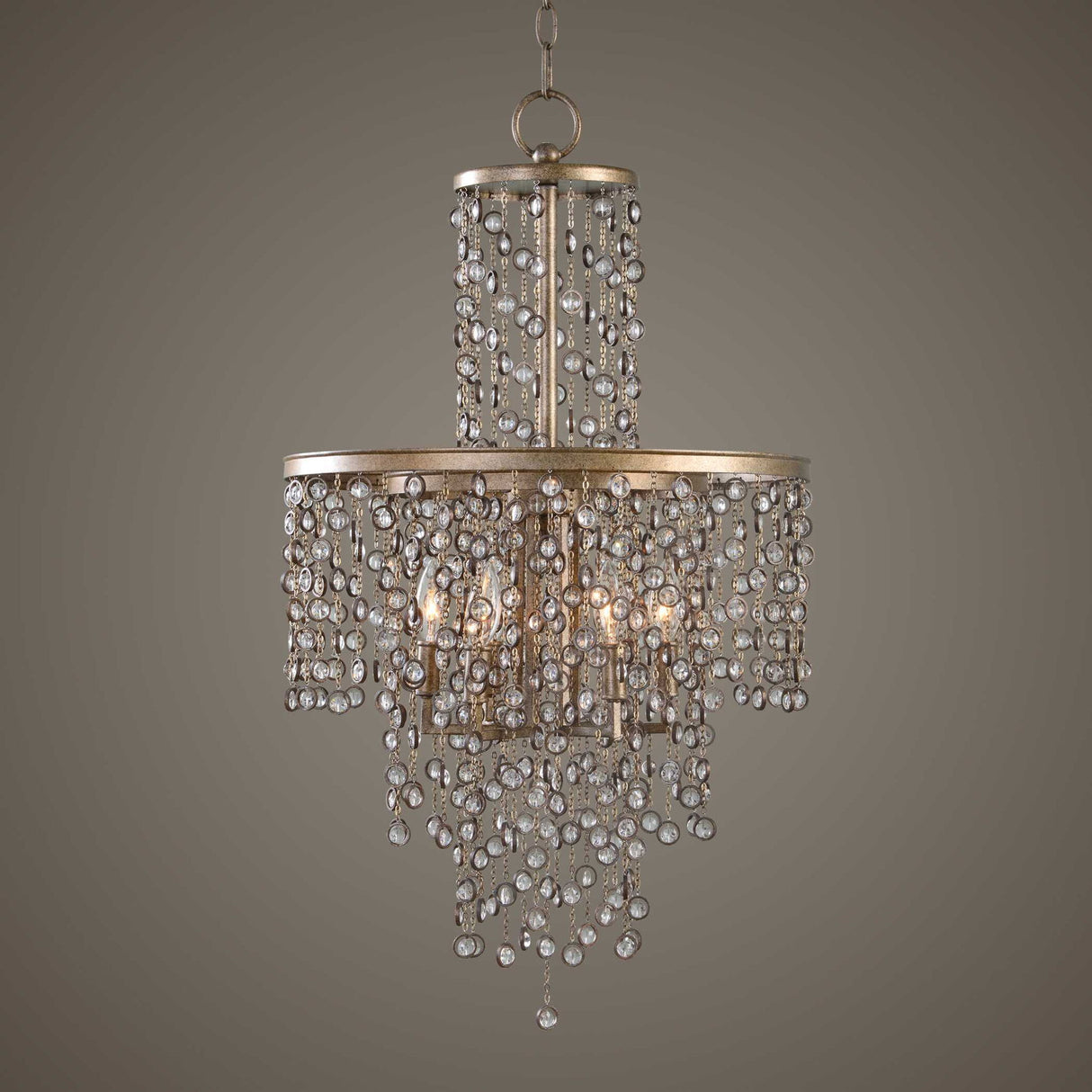 Valka - 6 Light Crystal Chandelier - Light Brown
