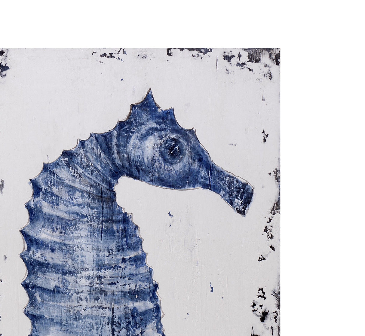 Sea Horse I Canvas Art - Blue