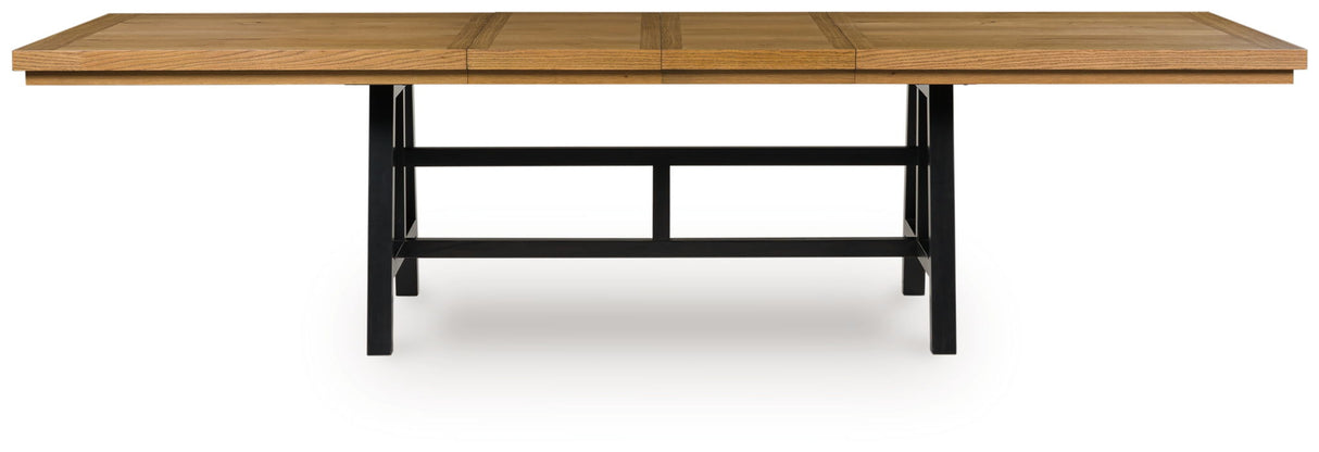 Galliden - Rectangular Dining Room Extension Table - Black / Brown