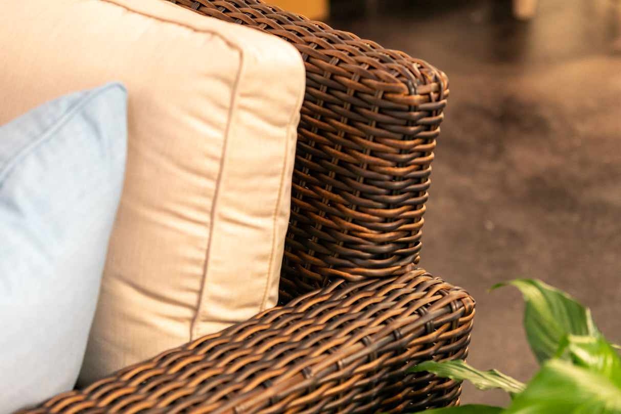 Montecito - Sectional, With Self Welt - Canvas Flax / Dark Brown