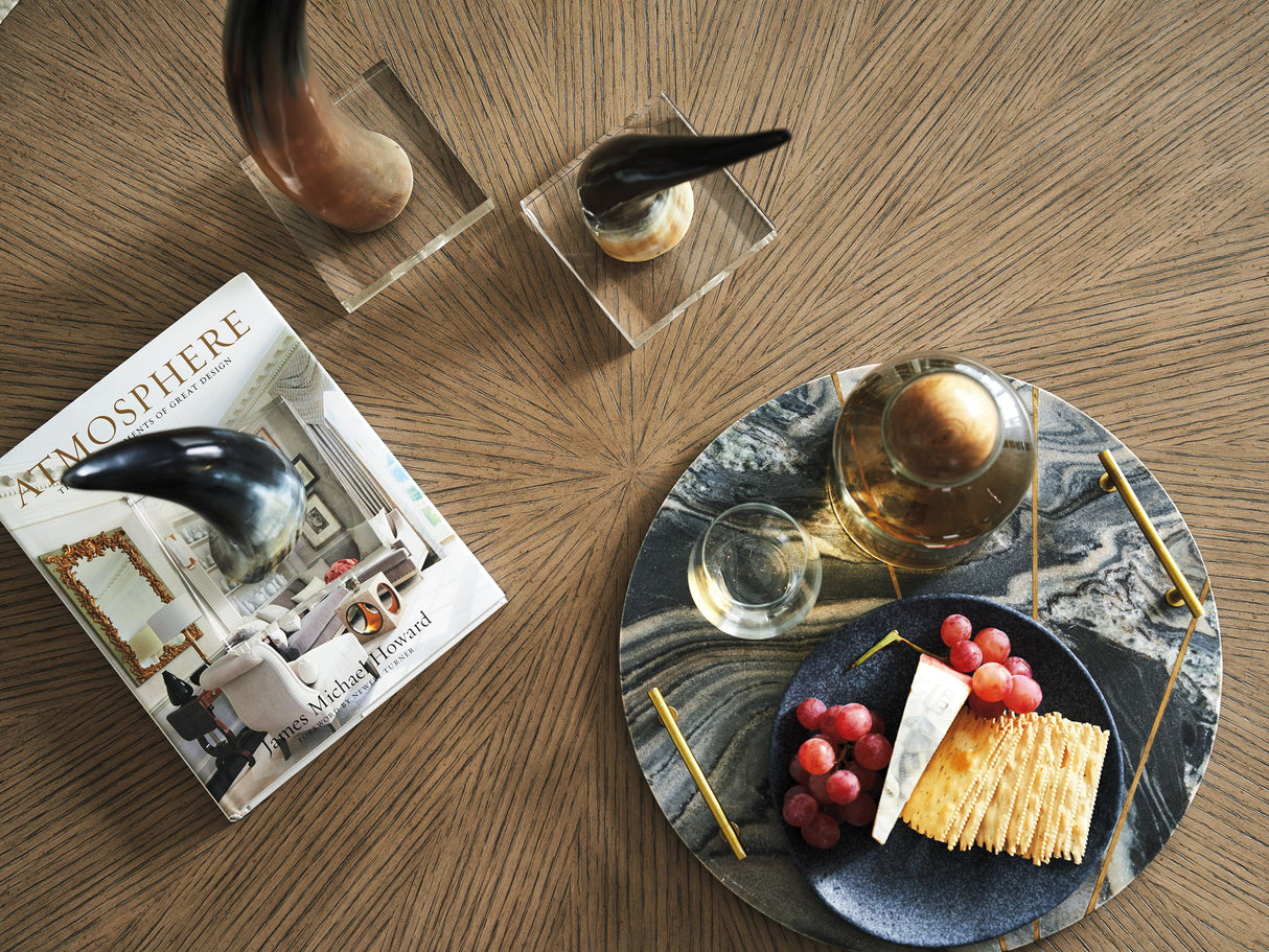 Zanzibar - Kenya Round Cocktail Table - Light Brown / Black