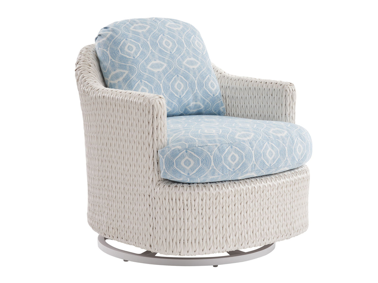 Ocean Breeze Promenade - Occasional Swivel Chair - White / Light Blue