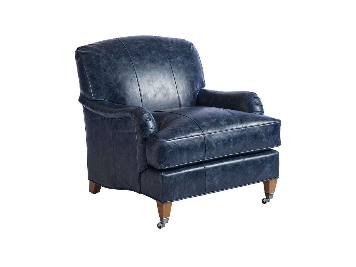 Barclay Butera Upholstery - Sydney Leather Chair With Pewter Casters