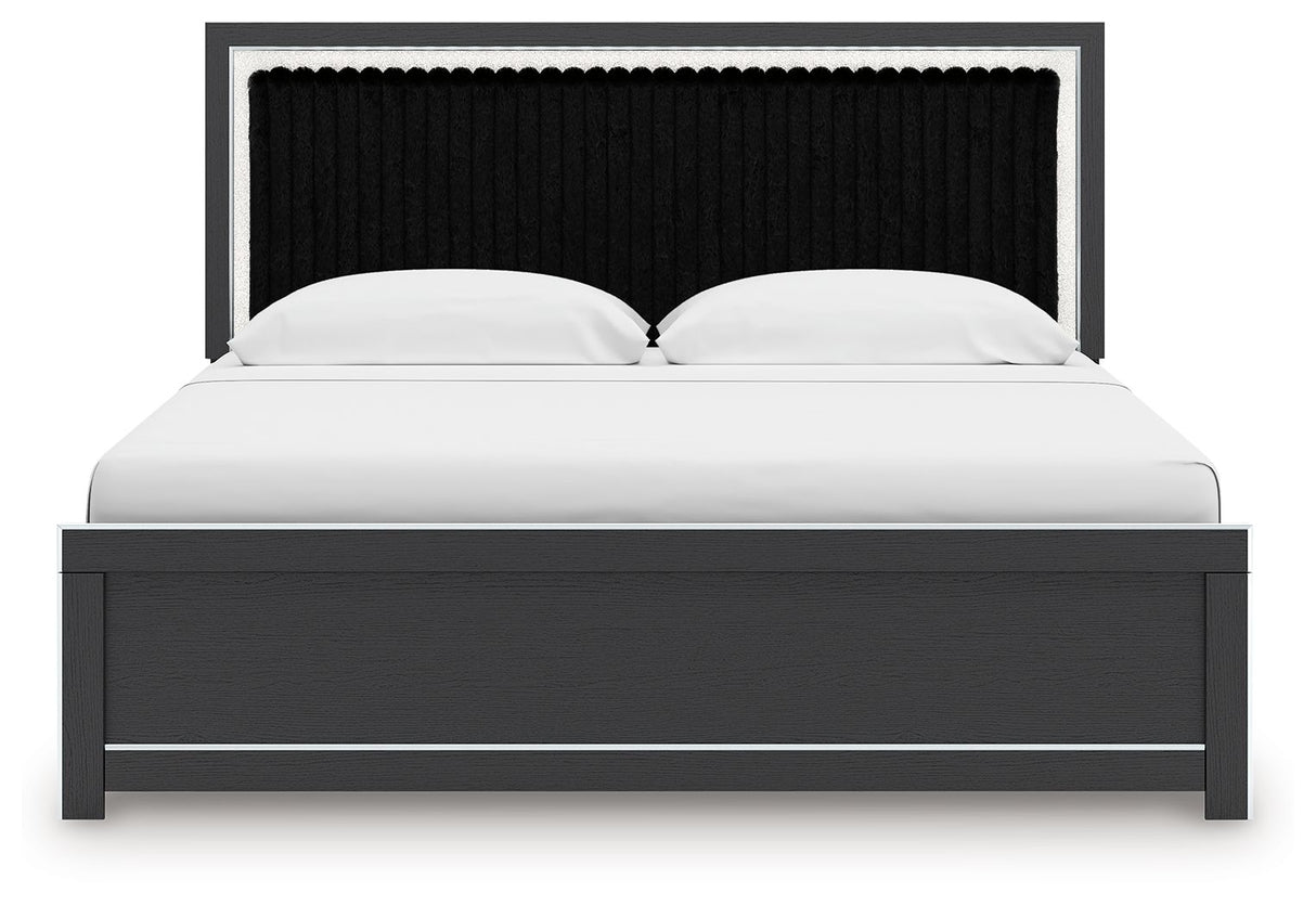 Zuraleus - Upholstered Panel Platform Bed With Roll Slats