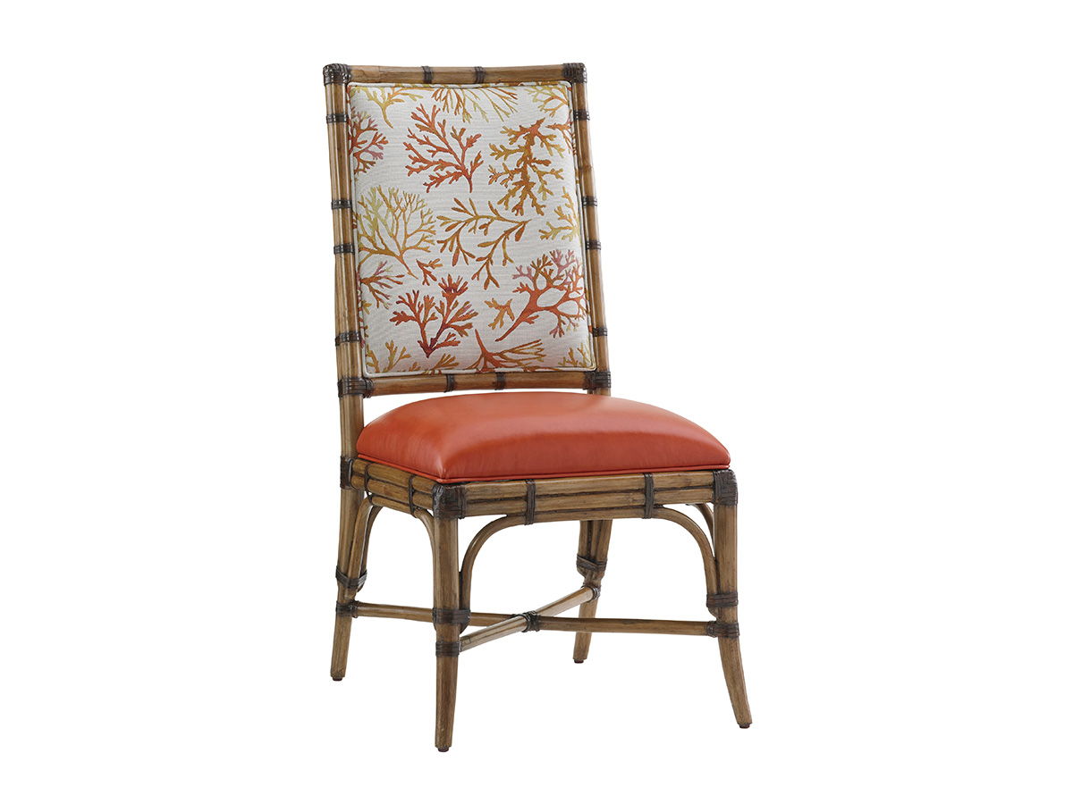 Twin Palms - Summer Isle Upholstered Side Chair - Light Brown / Orange