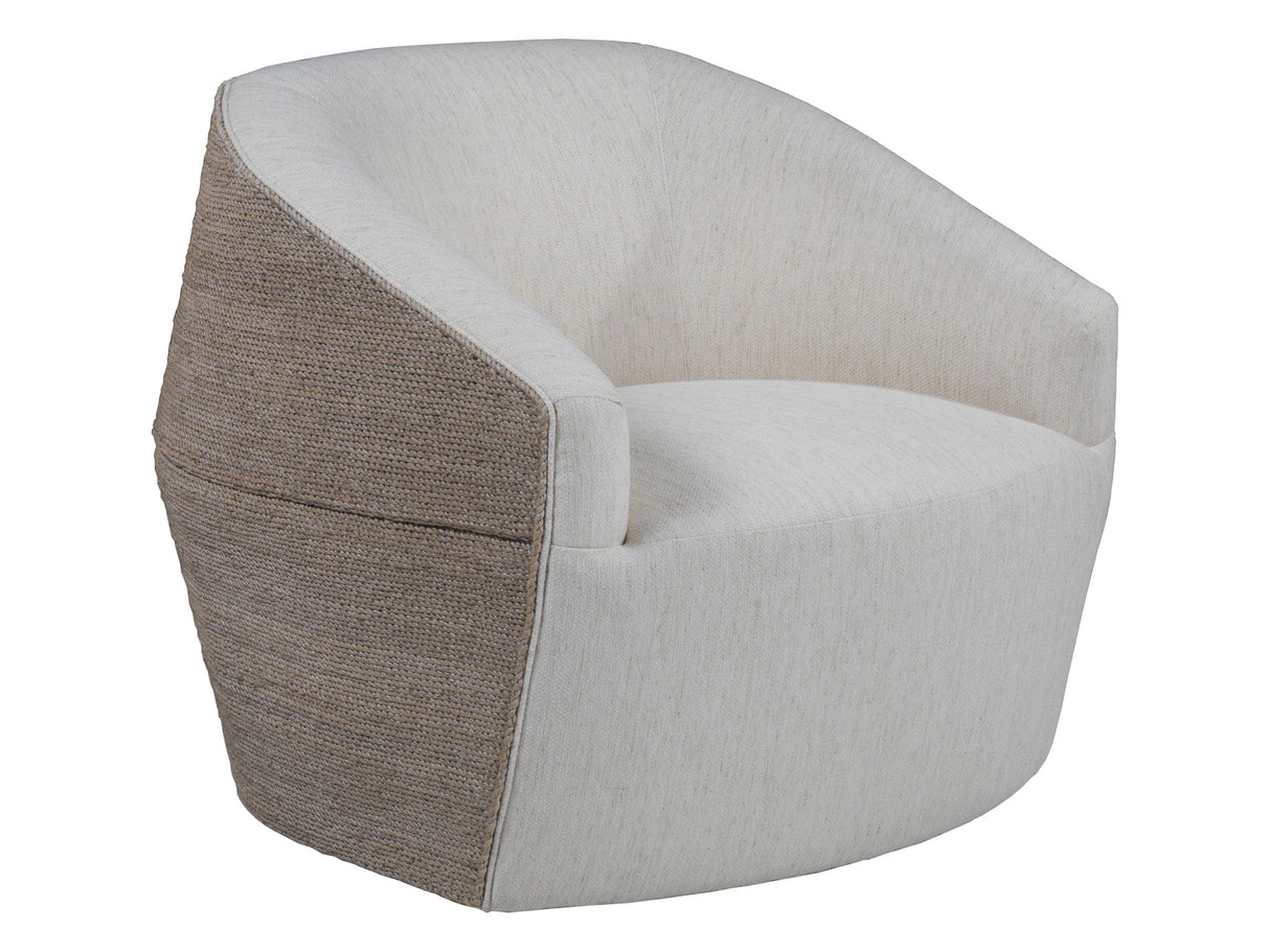 Artistica Upholstery - Natalie Woven Swivel Chair - White / Dark Brown