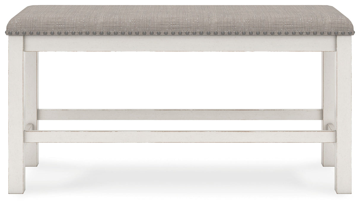 Robbinsdale - Dbl Counter Height Upholstered Dining Bench - Antique White