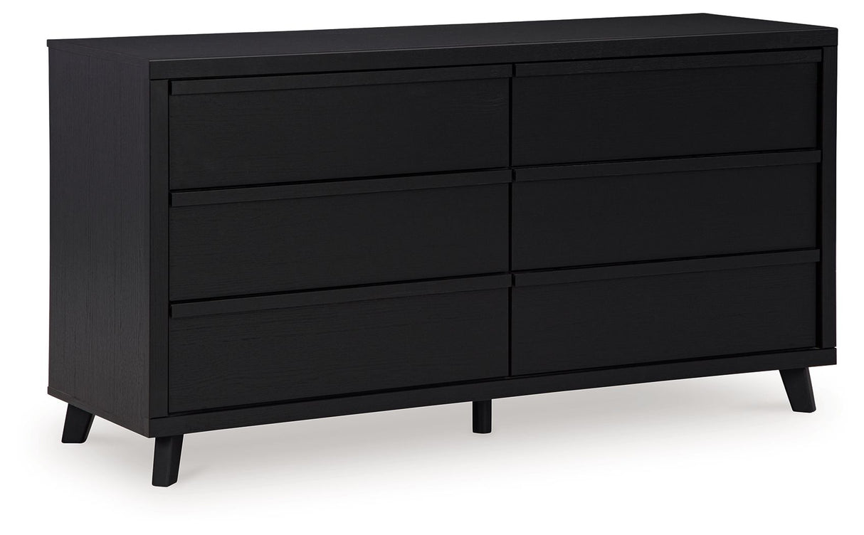Danziar - Six Drawer Dresser - Black