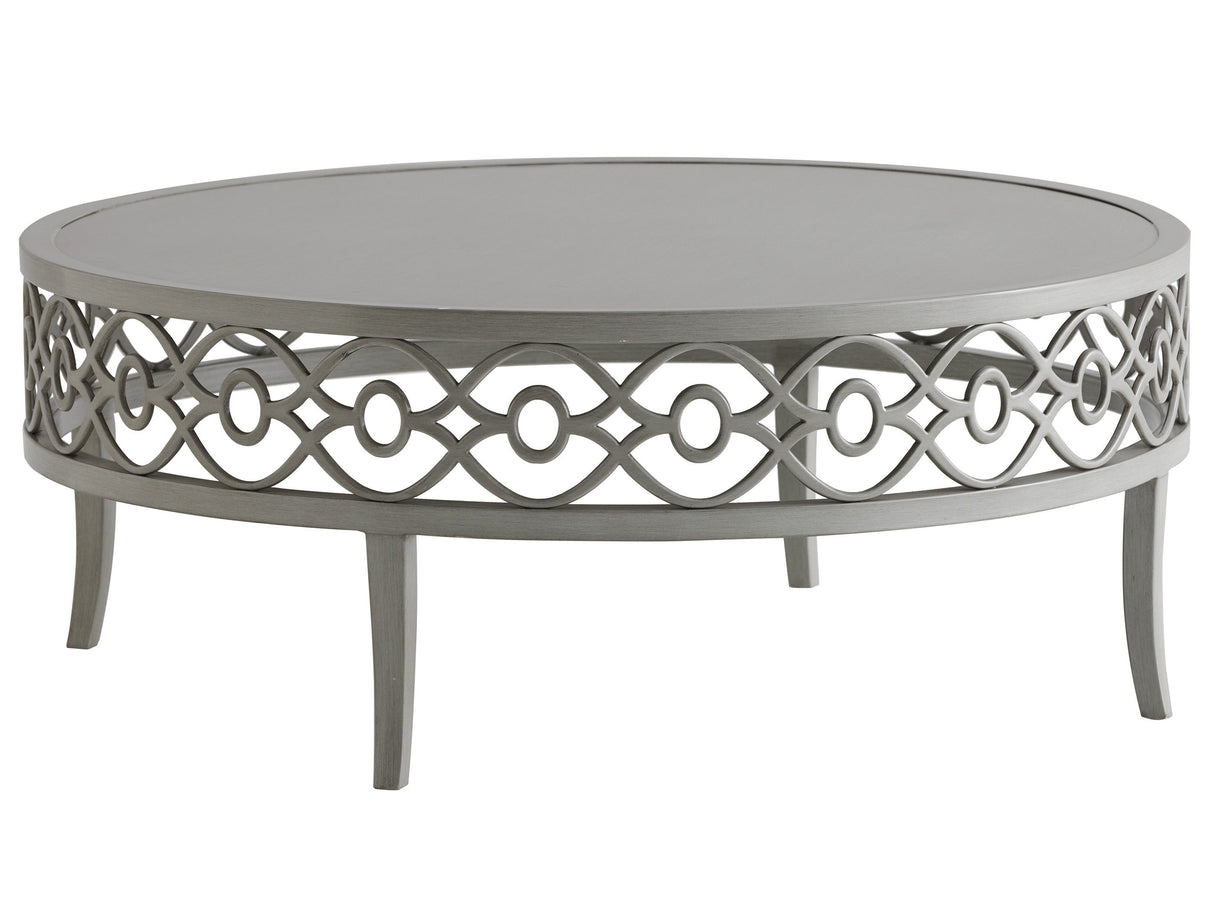 Silver Sands - Round Cocktail Table - Pearl Silver