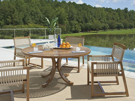 St Tropez - Round Dining Table - Light Brown