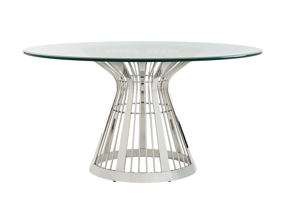 Ariana - Riviera Stainless Dining Table With Glass Top