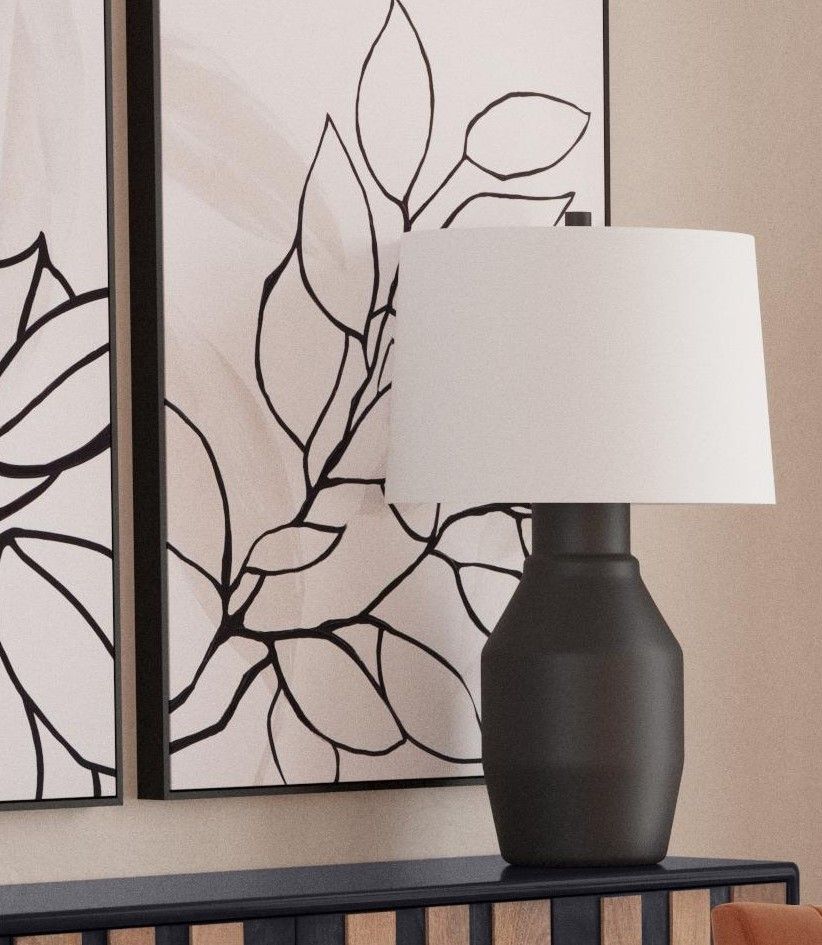 Lowndes - Table Lamp - Black / White