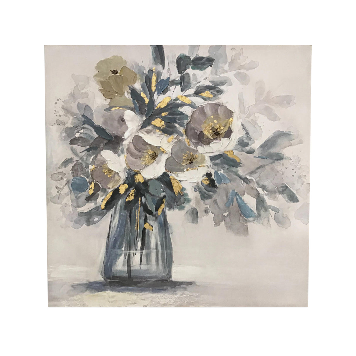 Chloe Canvas Art - Beige / Light Blue