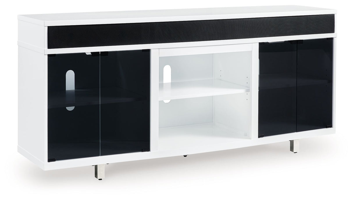 Gardoni - XL TV Stand With Fireplace Option - White / Black