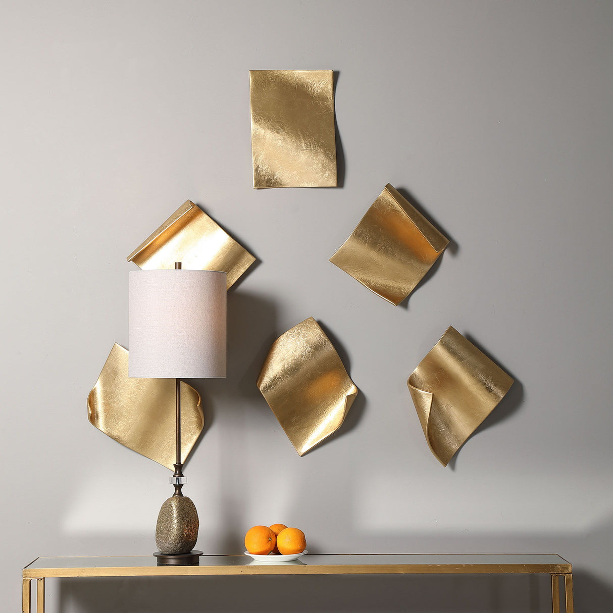 Fluttering Pages - Wall Decor, Set Of 6 - Gold