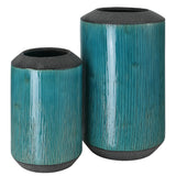 Maui - Aqua Blue Vases (Set of 2)