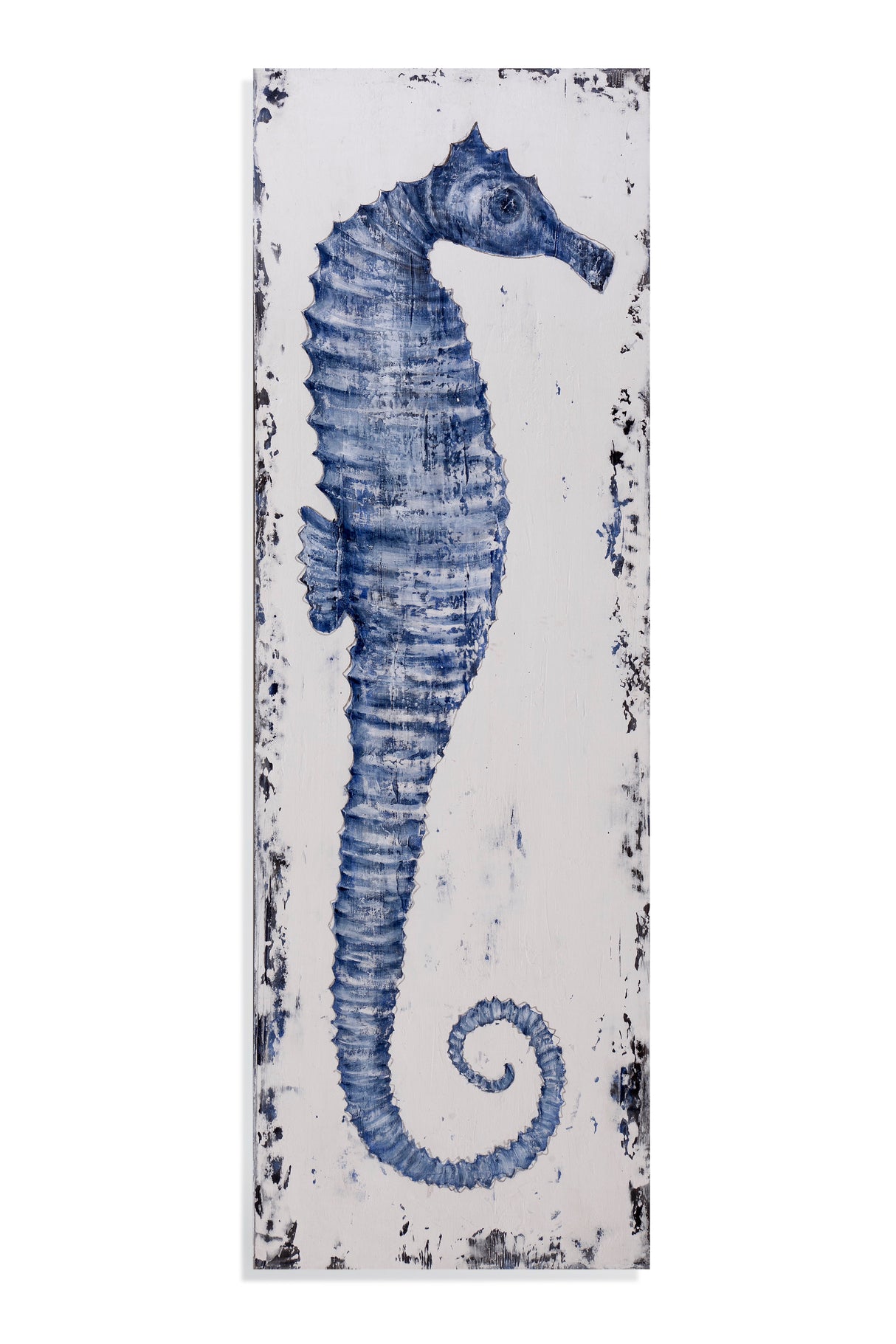 Sea Horse I Canvas Art - Blue