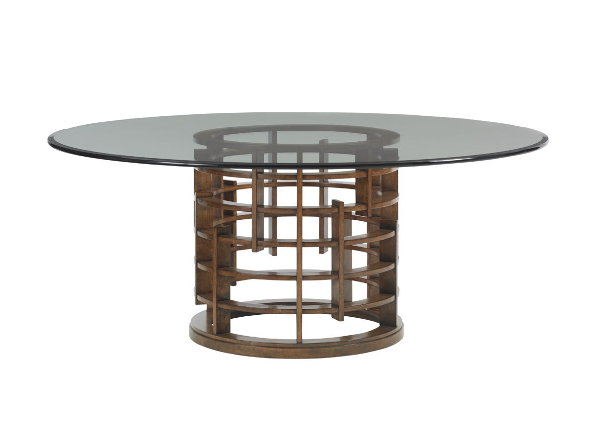 Island Fusion - Meridien Round Dining Table With Glass Top