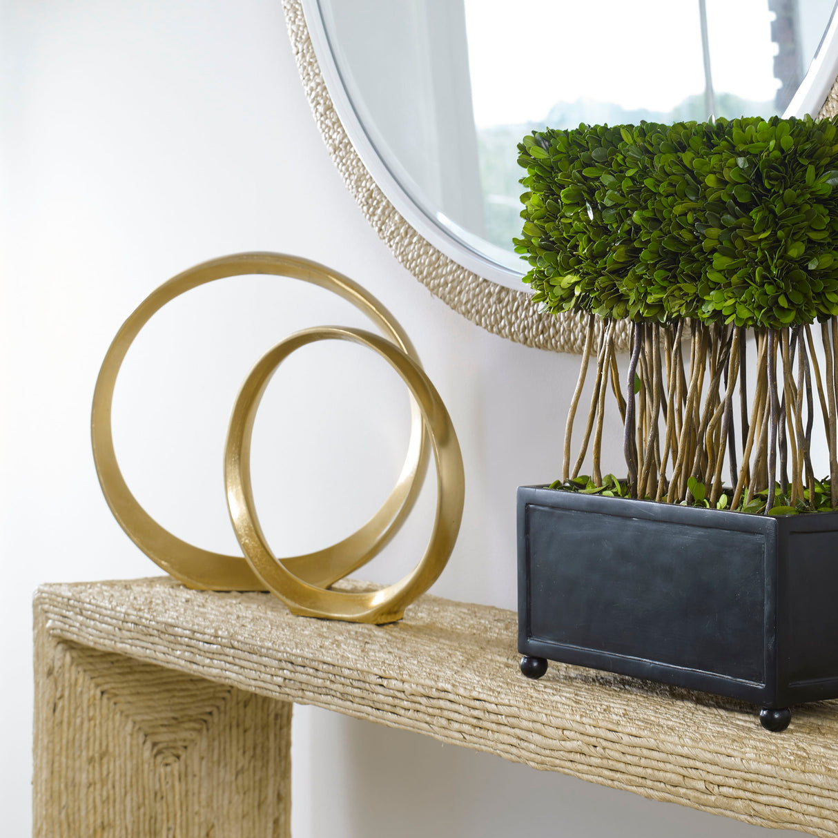 Jimena - Ring Sculptures Set Of 2 - Gold