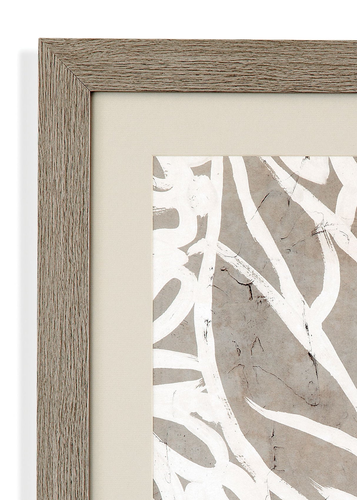 Mudcloth Foliage II Framed Print - Light Brown / Beige