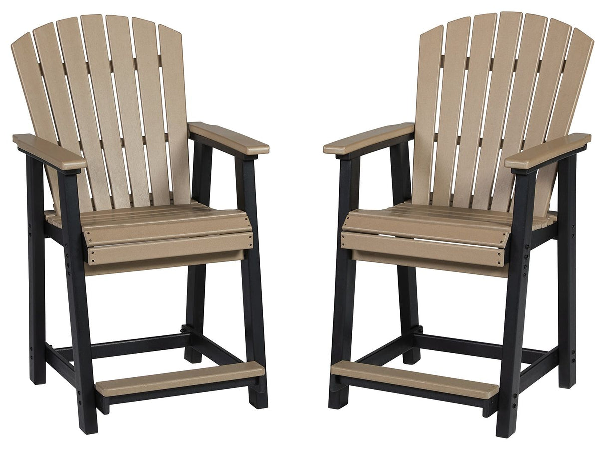 Boca Trail - Black / Driftwood - Barstool (Set of 2)