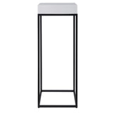 Gambia - Marble Plant Stand - White & Black