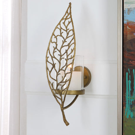 Woodland Treasure - Gold Candle Sconce
