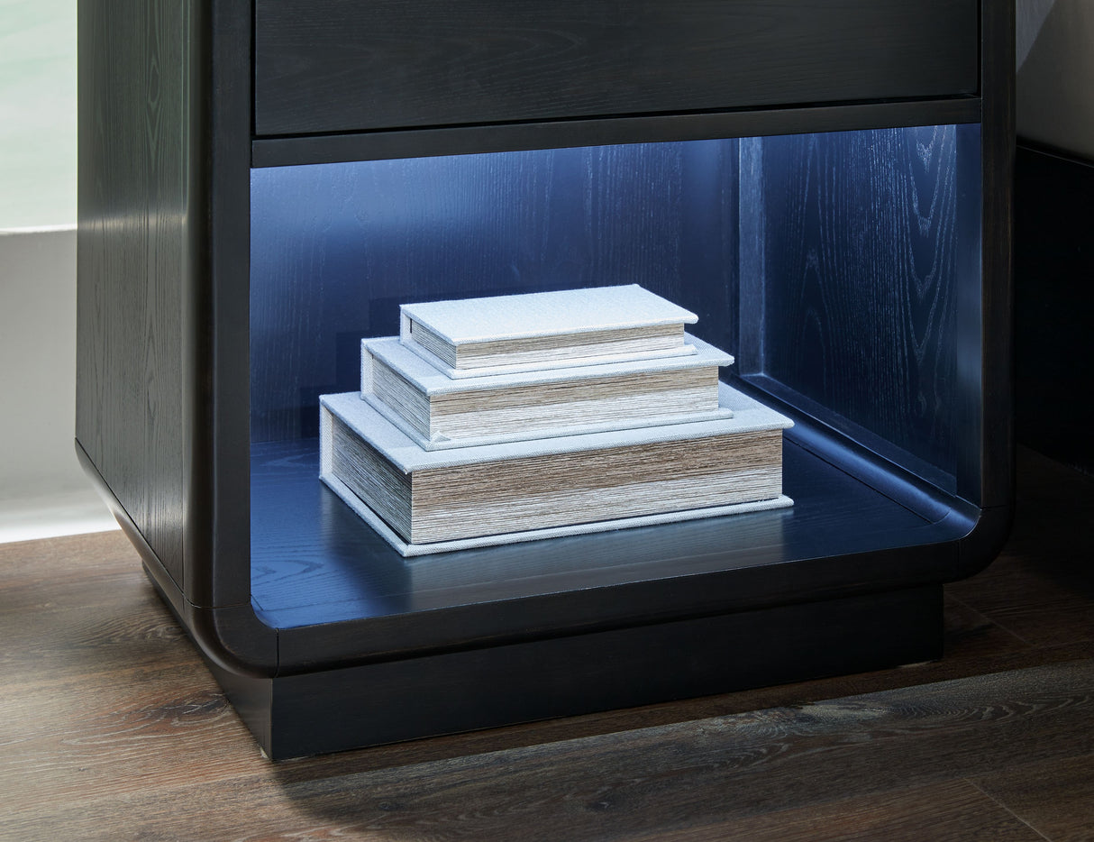 Rowanbeck - One Drawer Night Stand - Black