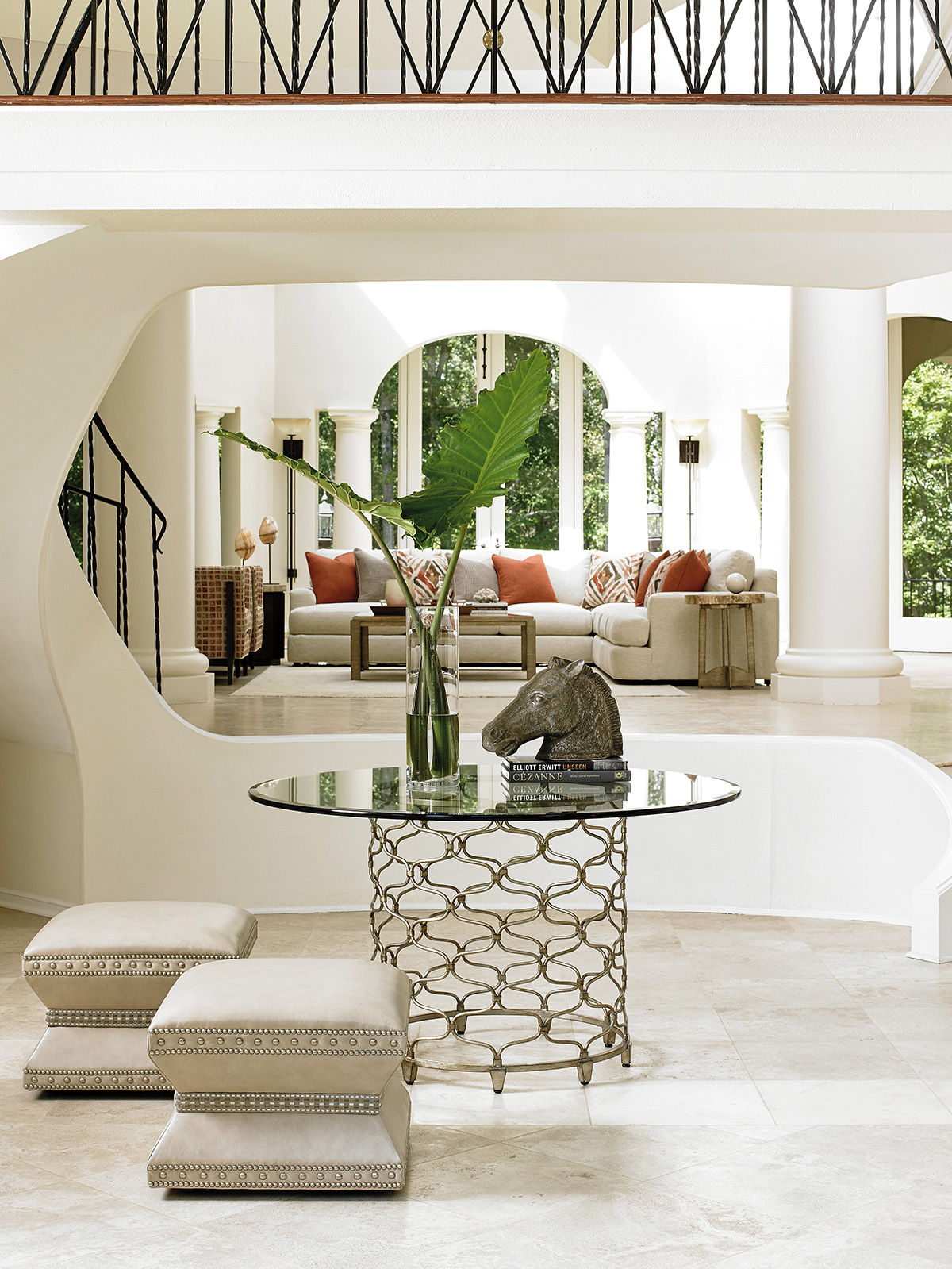 Laurel Canyon - Bollinger Round Dining Table With Glass Top